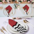 thumbnail image 2 of Black White Chevron Cloth Napkins, Geometric Red Sea Wavy Striped Washable and Reusable Dinner Napkins Set of 6, Table Napkin for Kitchen Party Birthday Wedding Hotel Housewarming 20"x20", 2 of 8