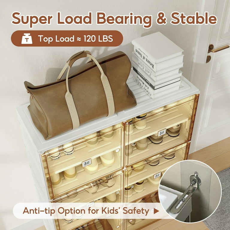 ANTBOX 10-Tier Rack - 40 Pairs Portable Plastic Shoe Organizer