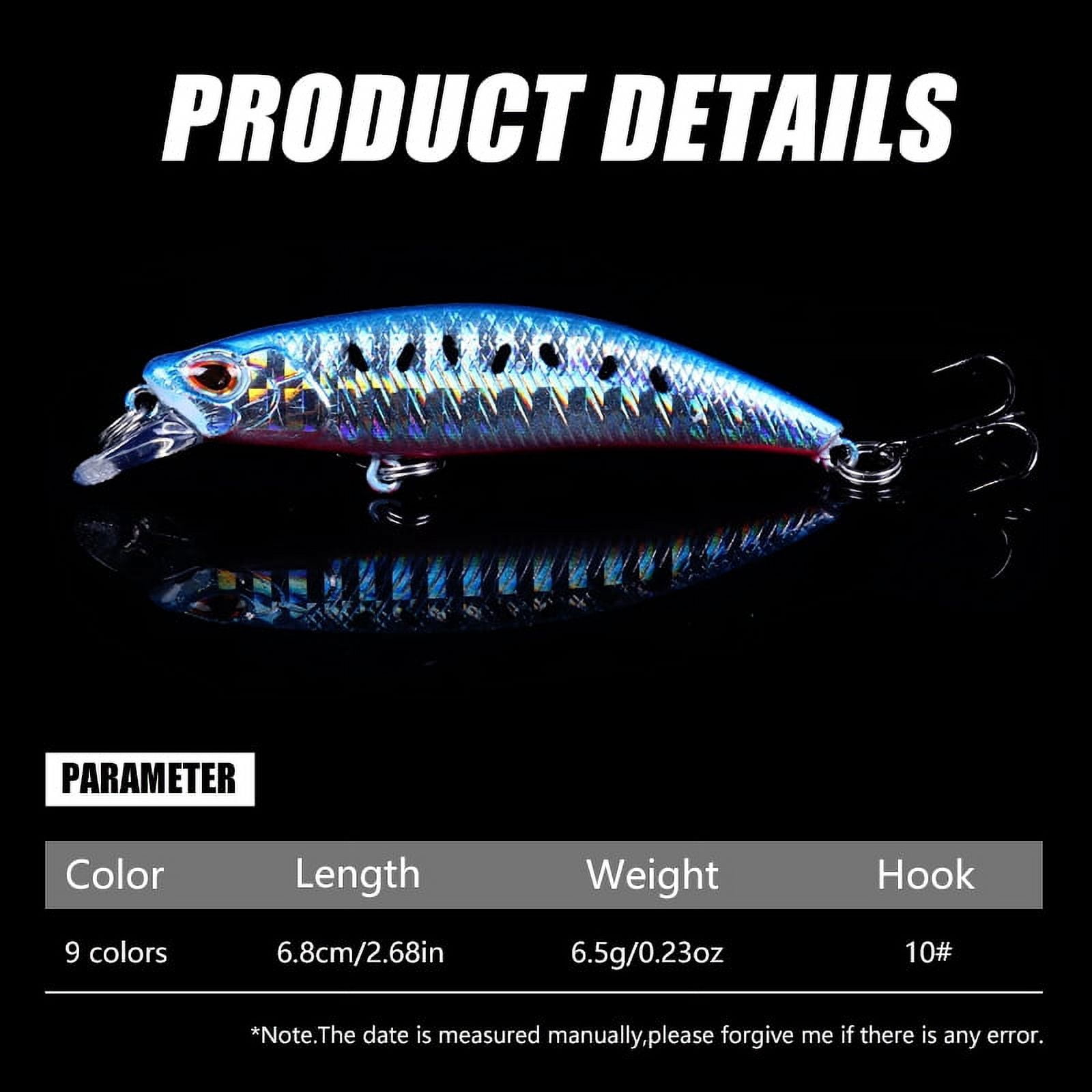 HENGJIA Fishing Lures Large Hard Bait Minnow VIB Lure with Treble Hook Life-Like Swimbait Fishing Bait Popper Crankbait Sinking Lure for Trout Bass Walleye Redfish