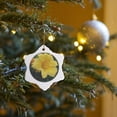 thumbnail image 7 of 3drose, Lovely Yellow Lily, 3 inch Snowflake Porcelain Ornament, 7 of 7
