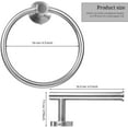 thumbnail image 2 of 2 Pièces Argent Toilette Salle de Bain Matériel Ensemble Brosse Serviette Anneau Rond Porte-Serviettes Crochet Anneaux en Acier Inoxydable Barre de Papier Toilette Support de Papier pour Mur Monté Salle de Bain Cuisine Salle de Douche, 2 of 7