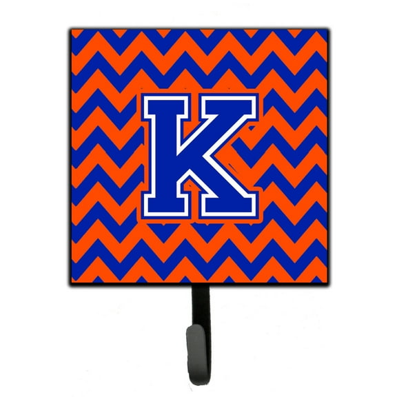 Letter K Chevron Orange and Blue Leash or Key Holder