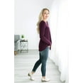thumbnail image 5 of Wenseny Long Sleeve Shirt for Women V-Neck Side Split Casual Tops Loose Shirts Purple 2XL, 5 of 6