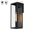 thumbnail image 5 of Cali 1-Light 16 in. Outdoor Dusk-To-Dawn Sensor Wall Light with Matte Black Finish and Clear Glass Shade, 5 of 11