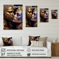 thumbnail image 4 of Designart Black And Gold Couple Kissing Art III Canvas Wall Art, 4 of 5