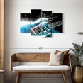 thumbnail image 3 of Elephant Stock Electric Guitar Splash Wall Art - Horizontal Multi Panel Canvas - Living Room Wall Decor - Music Multi Panel - Black And Turquoise Decor - 43" x 27", 3 of 8