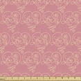 thumbnail image 1 of Romantic Fabric by the Yard Upholstery, Love Text Inside Monochrome Hearts Pattern in Hand Drawn Style, Decorative Fabric for DIY and Home Accents, Pastel Pink and Pale Peach by Ambesonne, 1 of 5