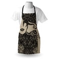 thumbnail image 3 of Modern Apron Woman with Cool Posing Wavy Sexy Hot Hair Vamp Makeup Vintage Image Print, Unisex Kitchen Bib Apron with Adjustable Neck for Cooking Baking Gardening, Tan and Dark Taupe, by Ambesonne, 3 of 3