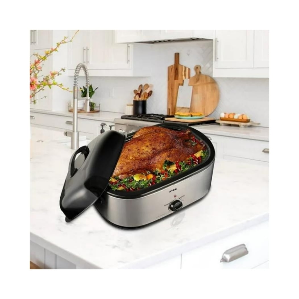 Aroma® 22 Quart Electric Roaster Oven with High-Dome & Self-Basting Lid,  Stainless Steel - AliExpress