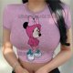 thumbnail image 1 of Camiseta corta estampada para mujer, Top de Mickey Mouse, ropa Y2k a la moda, camiseta Sexy para mujer 2024, 1 of 5