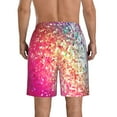 thumbnail image 3 of Bixox Men's Purple Sparkling printing Casual Classic Fit Short Summer Beach Shorts, 3 of 6