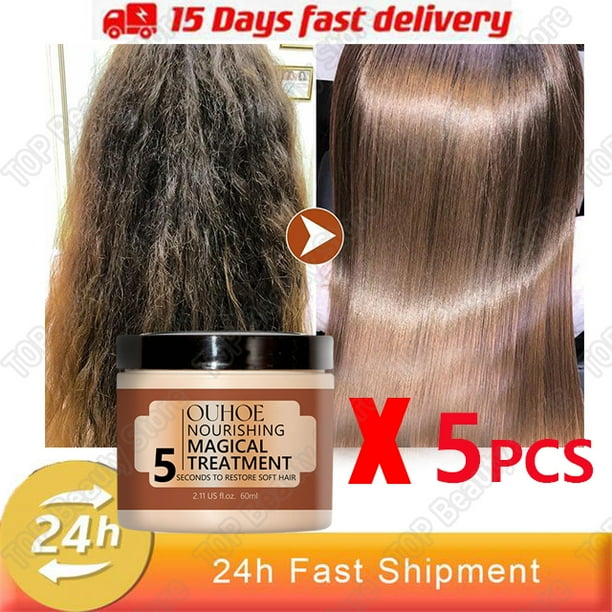 Mascarilla capilar de 5 segundos Tratamiento de queratina profesional mágico Suavizado de colágeno Reparación brillante Aceite para el cuidado del cabello dañado y encrespado