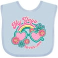 thumbnail image 3 of Inktastic My Yaya Loves Me Grandchild Rainbow Girls Baby Bib, 3 of 4
