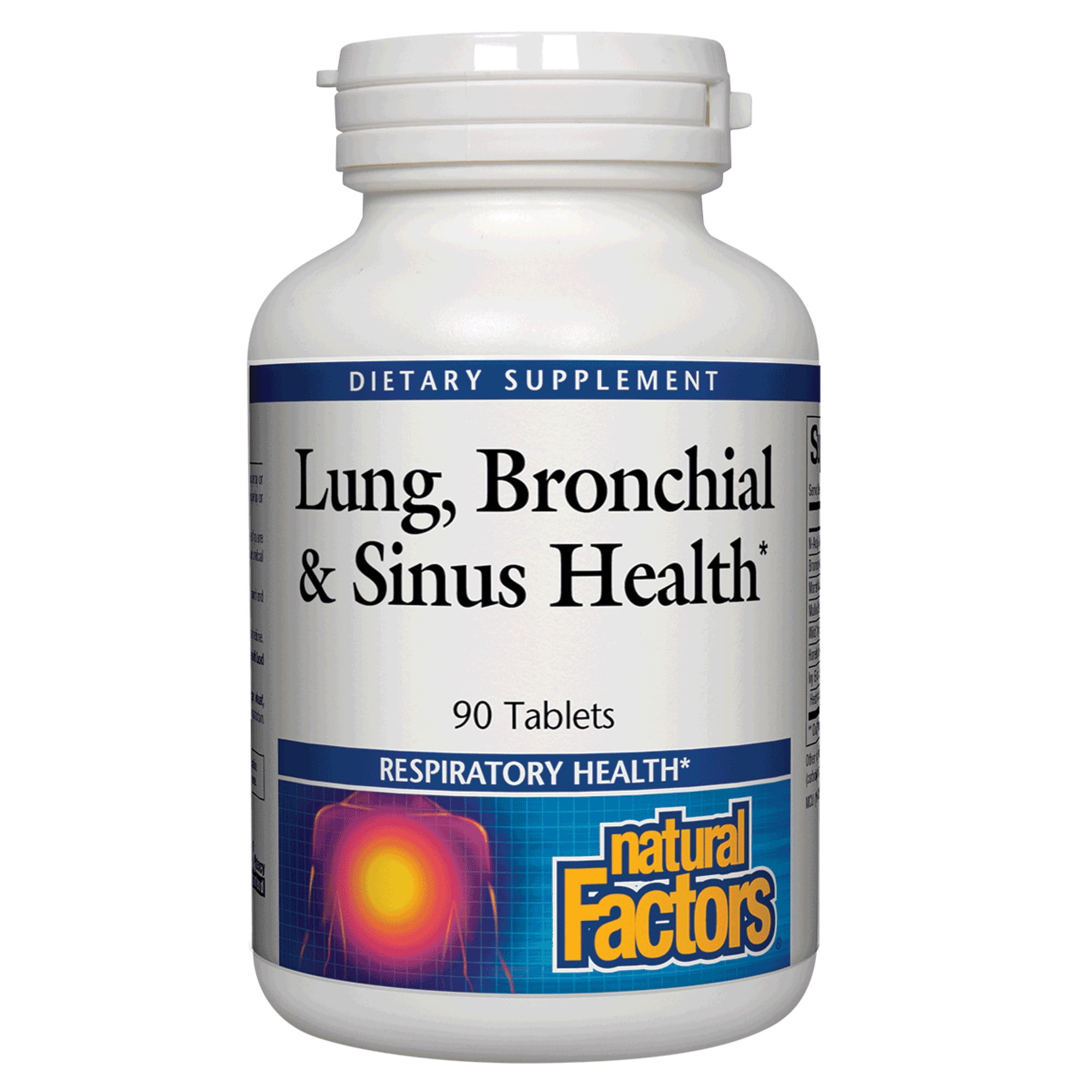 Lung, Bronchial & Sinus Health by Natural Factors, Natural Supplement for Respiratory Health and Easy Breathing, 90 Tablets