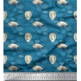 thumbnail image 1 of Soimoi Rayon Crepe Fabric Clouds,Airplane & Hot Air Balloon Holiday Printed Craft Fabric by The Yard 46 Inch Wide, 1 of 1
