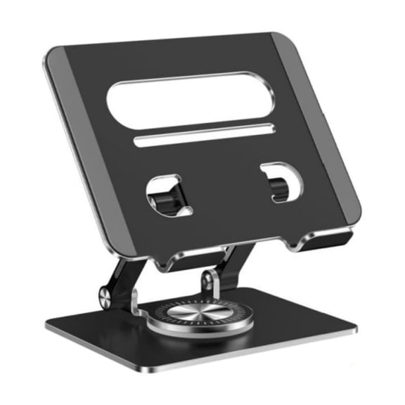 Tablet Holder, 360 Degree Rotation, Adjustable Height, Aluminum, Secure and Stable Tablet Stand for All Devices
