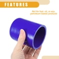 thumbnail image 6 of Unique Bargains 1 Set 63mm 2.48" ID Silicone Hose Cap W/ Clamp Intake Vacuum Hose End Plug for Car Silicone Blue, 6 of 6