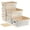 white, variant on 6-Piece Plaid Rattan Bamboo Cover Storage Box, Simple Desktop Storage box, Modern Plastic Cover Storage Box, Very Suitable for Family Storage.