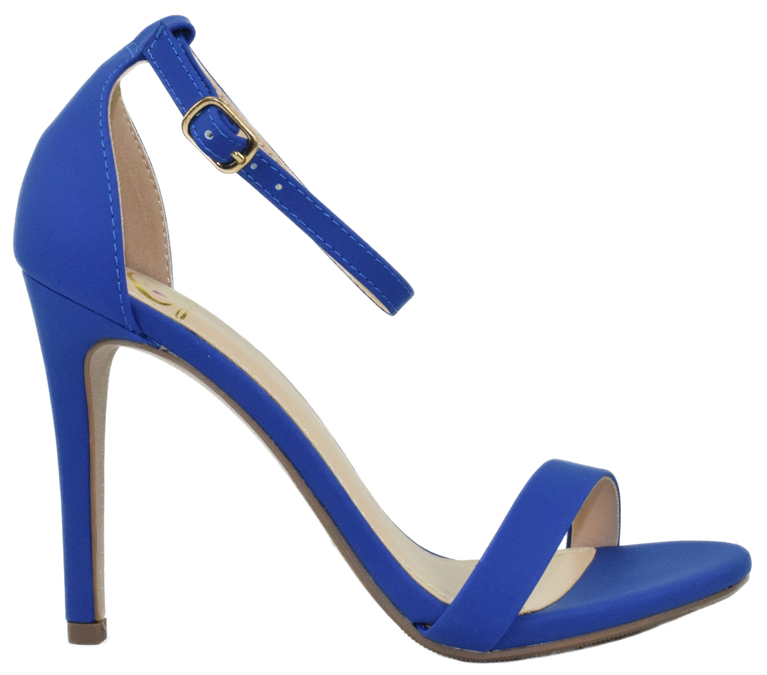 Delicious Shoes Women Ankle Strap High Heel Open Toe Formal/Casual Dress Sandals JAIDEN Royal Blue Cobalt 7 - image 2 of 2