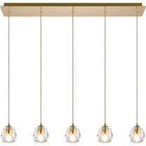32 inch 5 Light Pendant-Gold Finish-Royal Cut Crystal Type Bailey Street Home 390-Bel-4363579