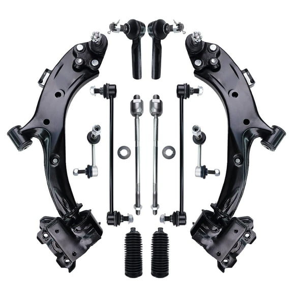 Frenzybro Suspension Kit, Replacement For Control Arm with Ball Joint Sway Bar End Link Tie rod Boots Set Compatible With 2007 - 2011 Honda CR-V - 12 Pcs