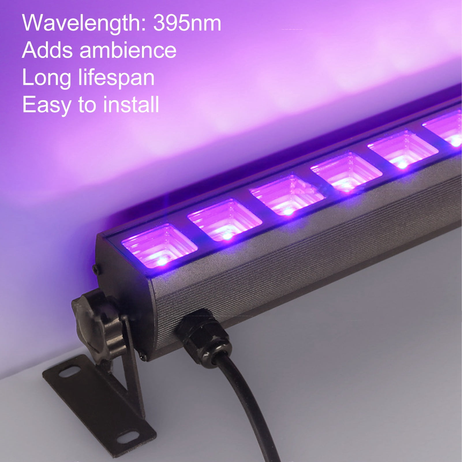 YAHHU 36W UV LED Black Light Bar 395nm Ultraviolet Wash Stage Lighting for Halloween Body Paint Glow Party 15.75 inches / 40 cm