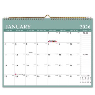 Wandkalender 2026-2027, 18 maandenkalender januari 2026 - juni 2027 met