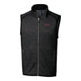 thumbnail image 2 of Men's Cutter & Buck Heather Charcoal Texas Tech Red Raiders Mainsail Sweater-Knit Big & Tall Full-Zip Vest, 2 of 3