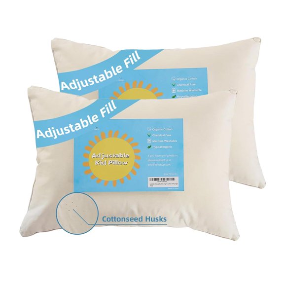 Almohada infantil LOFE, 100% algodón orgánico, 16 x 22 cm, paquete de 2