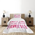 thumbnail image 4 of Ambesonne Inspirational Quilted Bedspread Set 2 Pcs, Fashion Words, Twin Size, Pink Fuchsia, 4 of 5