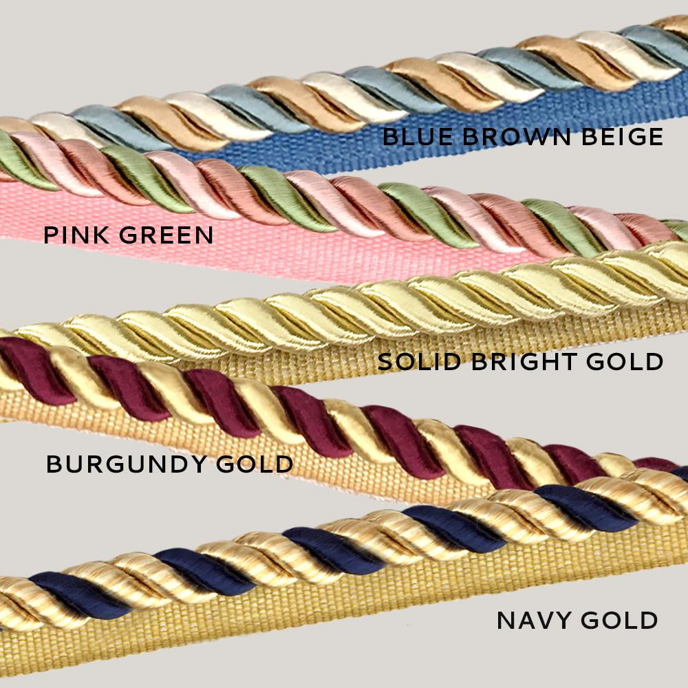 25 YARDS / 9 COLORS / 3/8" Twisted Cord Rope, 9mm 3 ply Cord, Trim