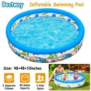 iMounTEK 48x10 Inflatable Baby Swimming Pool Whale Inflatable Kiddie Pools Foldable 3 Rings Blow Up Paddling Pool for Kids Toddlers Children Summer Water Game Play Center for Indoor Outdoor Garden Ya
