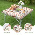 thumbnail image 4 of Cute Hedgehogs and Red Mushrooms Snails Pattern Square Fitted Tablecloth with Elastic Edge,Square Table Cover,Washable Elastic Table Cover for Home Kitchen Party Decor 34"x34", 4 of 6