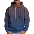 thumbnail image 2 of Men's Long Sleeve Hoodie Casual Drawstring Gradient Color Hooded T-Shirts Spring Striped Outdoor Athletic Shirts Plus Size, 2 of 5