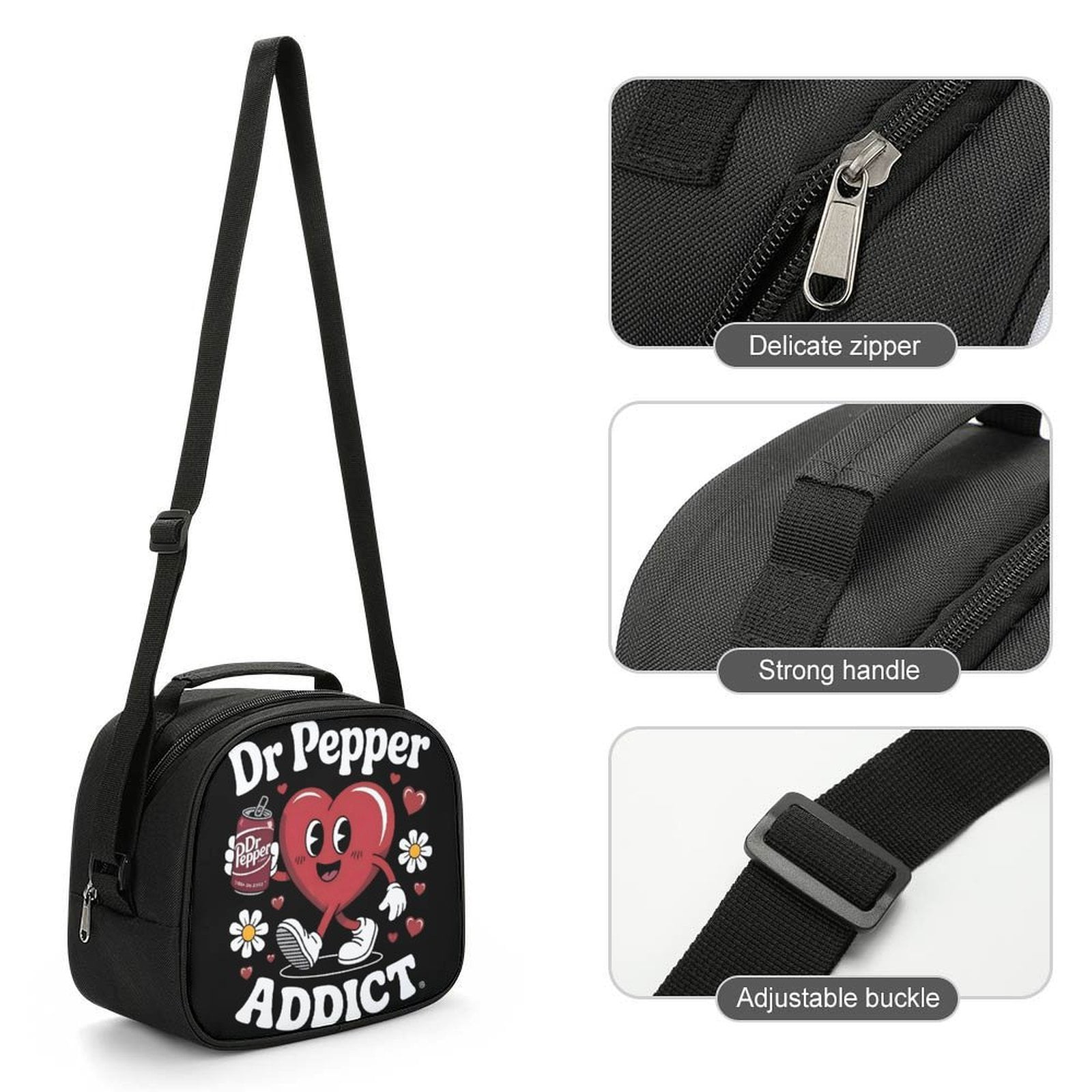 Dr.Pepper Cartoon Lunch Bags Are Suitable For Work Travel And Outdoor Activities One size
