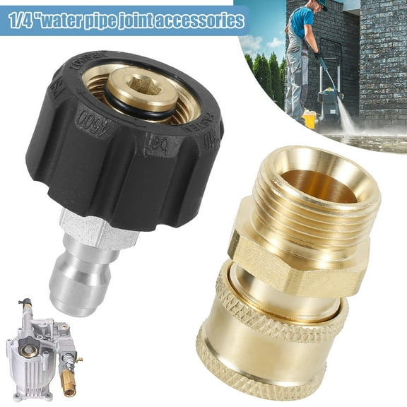 TMWEFUSC Pressure Washer Hose Connector Adapter Set Stainless Steel M22 to 1/4inch Quick Connector Kit 5000PSI Max Safe Water Hose Connect Fittings Pressure Washer to Wand Connector
