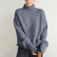 thumbnail image 3 of Misright Women's Turtleneck Sweater, Long Sleeve Knit Pullover with Soft Warm Design for Winter, 3 of 9