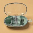 thumbnail image 3 of Small Jewelry Boxes Organizer Travel Jewelry Storage for Rings Earrings Necklaces Bracelets Plastic (Blue 1pc), 3 of 5