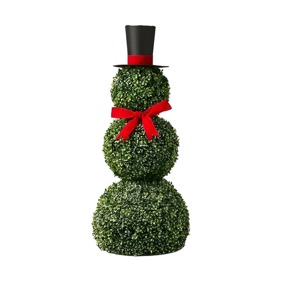 BESTSKY 23" Christmas Snowman Simulation Greenery Decoration | Small Statue for Mantelpiece,Desktop,Dining Table | Realistic PE/PVC,No Assembly Needed