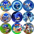 thumbnail image 2 of Fondo redondo Bandai Lightning Sonic para baby shower de niños, cubiertas circulares, decoración para fiesta de cumpleaños de niños, fondo de fotografía, 2 of 5