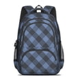 thumbnail image 2 of Blue and Black Checkered Pattern Backpack for School, Cute School Bag with Adjustable Shoulder Straps and Padded Back, 16.9"x12.6"x5.9", 2 of 5