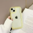 thumbnail image 3 of for iPhone 13 Case, Cute Kawaii Curly Wave Frame Shape Soft TPU Silicone Phone Case with iPhone 13, Shockproof Protective Phone Cover for Women Girls, Yellow, 3 of 11