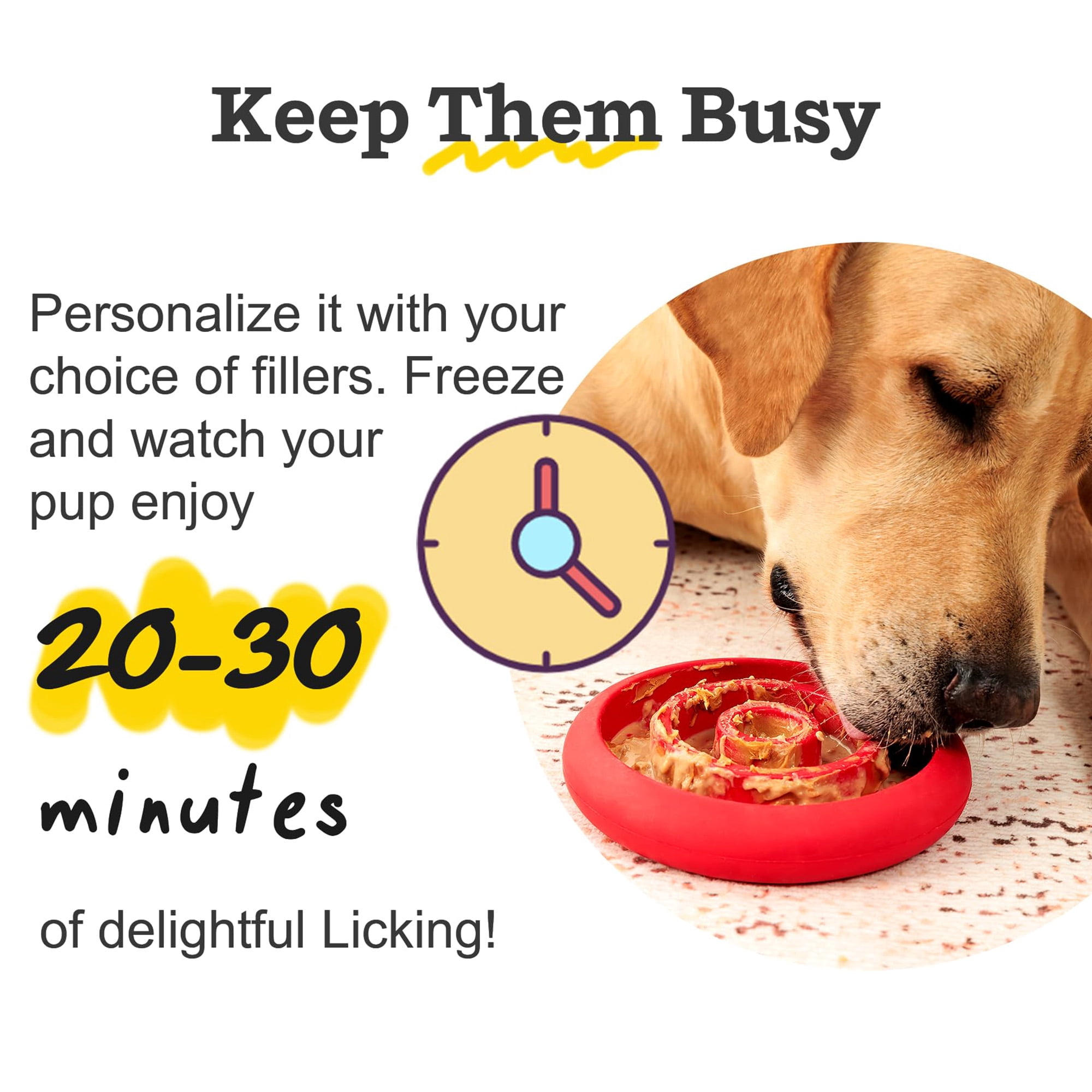 Slow feeder lick mat for dogs,durable natural rubber interactie enrichment toy,keeps dogs busy with frozen treats,promotes eating habits and reduces stress,perfect for medium and large breeds, red
