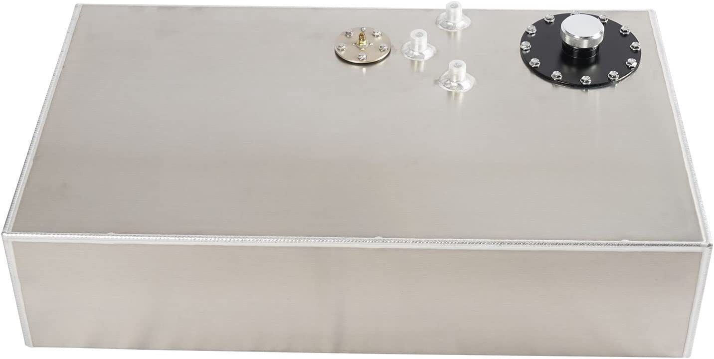 YIUIY 17 Gallon Polished Aluminum Race Fuel Cell Gas Tank With Cap + Level Sender