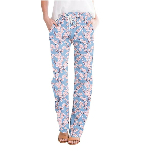 WXLWZYWL Leggings Depot Women's Popular Print High Waist Premium Jogger Casual Long Pajama Lounge Pants Drawstring Sleepwear-Print Design