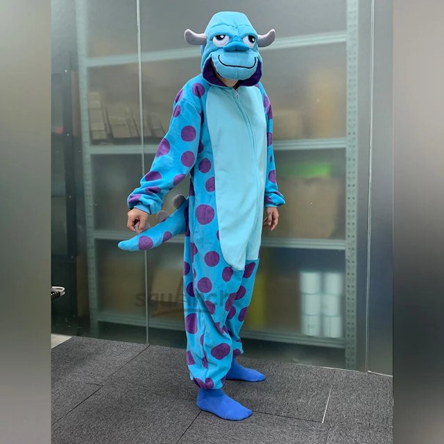 Pijama de Sully Onesies con cremallera para hombre y mujer, ropa de casa Unisex con botones, Anime, monstruo Kigurumis, traje de Halloween, Invierno