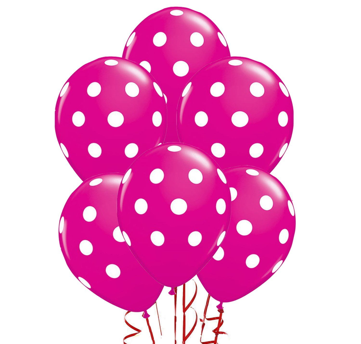 Polka Dot Balloons 11inch Premium Berry Hot Pink with All-Over Print ...