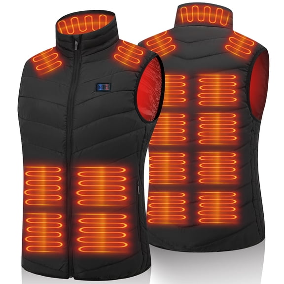 EJOY Unisex Heated Vest with 15 Heating Zones for Motorcycle Riding, Fishing, Walking and Outdoor Work (Battery Not Included)