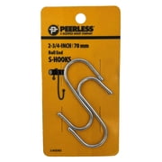 2.75 Ball End S-Hooks, 2-Pack, Zinc-Plated, Peerless Chain Company, #4735339D