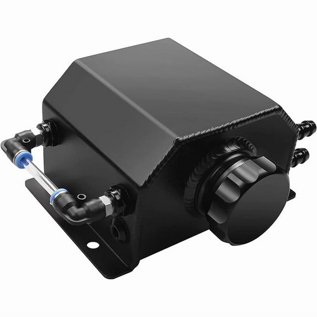 1 Liter Black Aluminum Radiator Coolant Overflow Bottle Recovery Tank Reservoir -